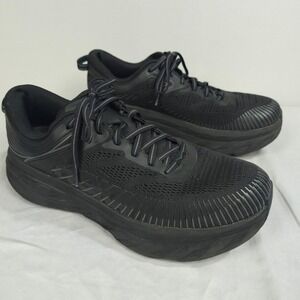 Hoka Bondi 7 Shoes Men Size 10.5 2E Wide Triple Black Comfort Walking